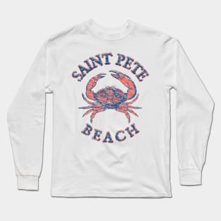 Saint Pete Beach, Florida, with Stone Crab on Wind Rose (Two-Sided) Long Sleeve T-Shirt
